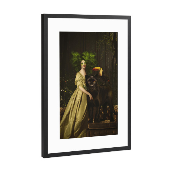 Poster mit Rahmen Schwarz (Metallic) "Willkommen im Dschungel von TAS" artboxONE - Natur,Tiere,Abstrakt