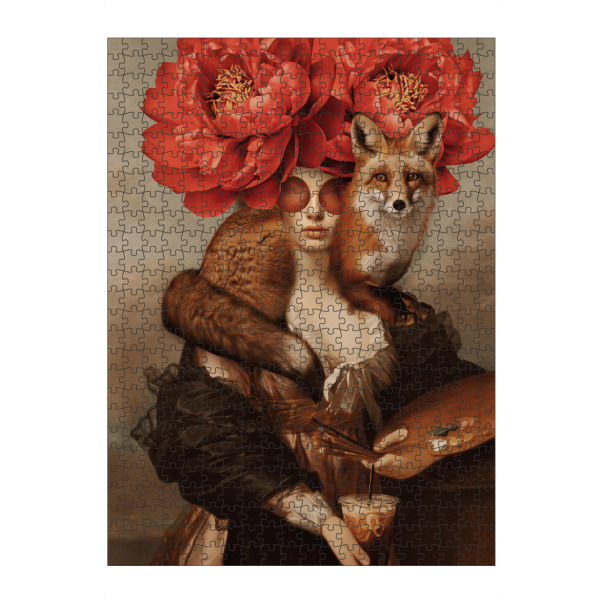 artboxONE Puzzle "Dame und Fuchs von TAS" artboxONE - Natur,Floral,Tiere