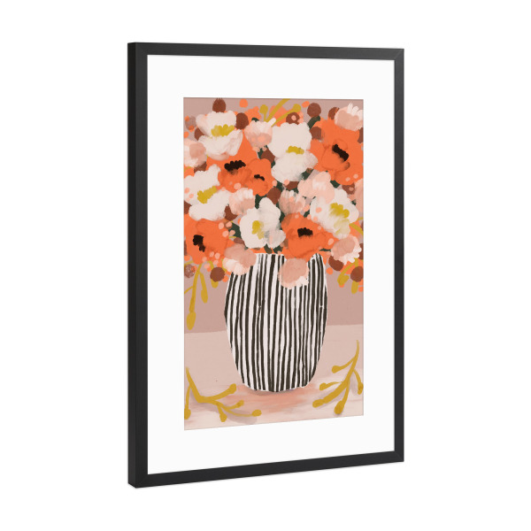 Poster mit Rahmen Schwarz (Metallic) "Pastelle Blumen Impression (zehn)" artboxONE - Floral,Abstrakt,Für Mama