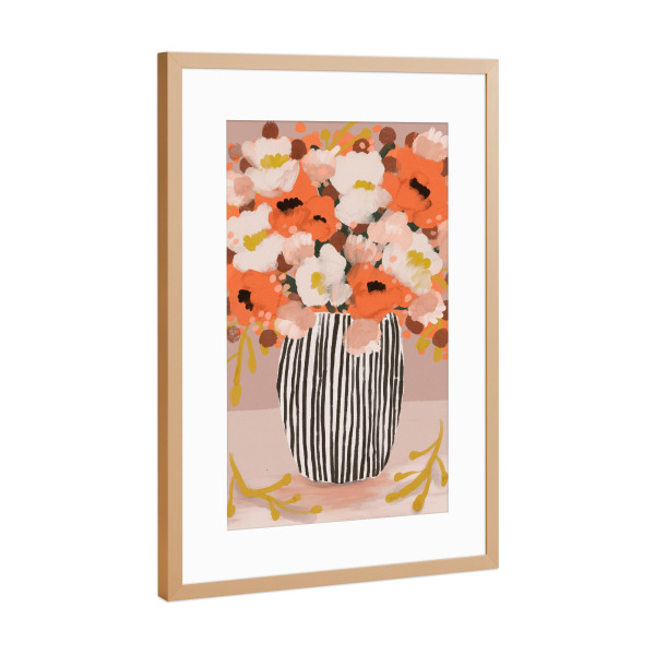 Poster mit Rahmen Kupfer "Pastelle Blumen Impression (zehn)" artboxONE - Floral,Abstrakt,Für Mama