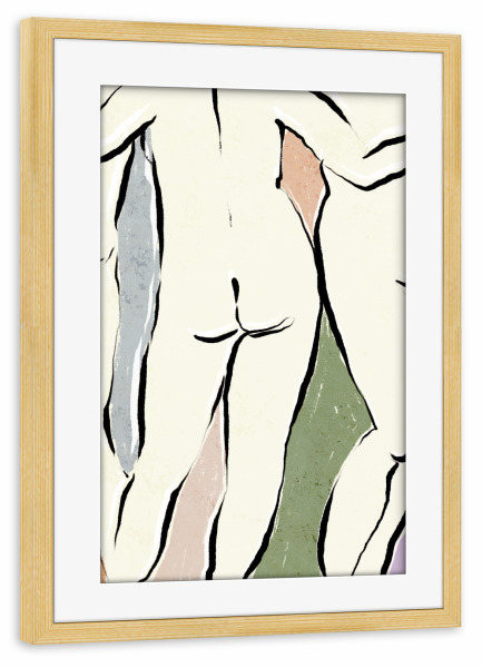 Poster mit Rahmen kiefer "Im Badehaus" artboxONE - Abstrakt,Menschen,Für Mama