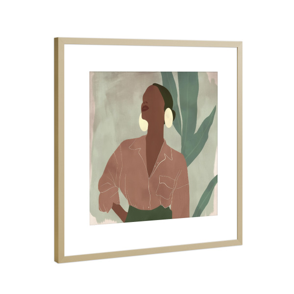 Poster mit Rahmen Gold "Tropische Figurative Kunst" artboxONE - Natur,Floral,Menschen