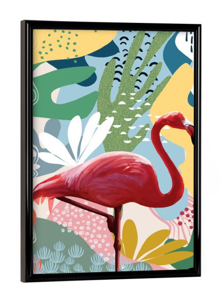 Poster mit schwarzem Rahmen "Flamingovogel" artboxONE - Natur,Für Kinder,Tiere