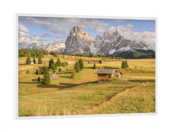 Poster mit weißem Rahmen "Die Seiser Alm im Herbst" artboxONE - Natur,Reise,Reise / Länder