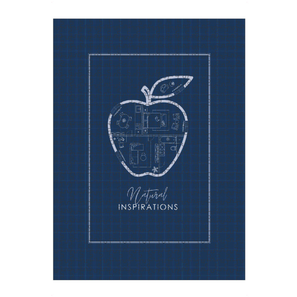 Puzzle Ravensburger "Apple Konstruktionszeichnung blau" artboxONE - Natur,Architektur,Essen & Trinken / Obst & Gemüse