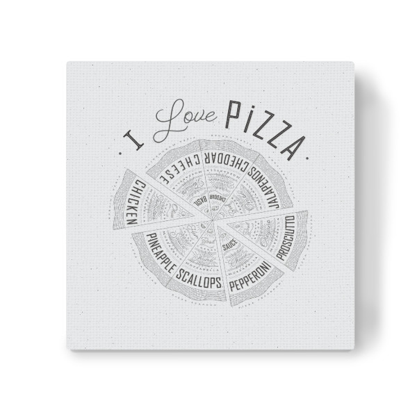 Leinwandbild "Illustration Liebe Pizza" artboxONE - Essen & Trinken