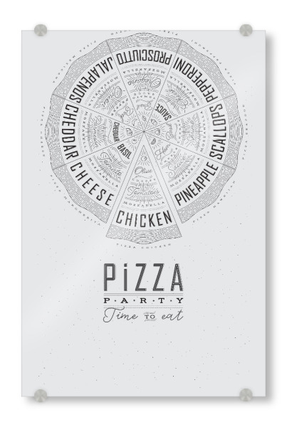 Acrylglasbild "Illustration einer Pizza-Party" artboxONE - Essen & Trinken