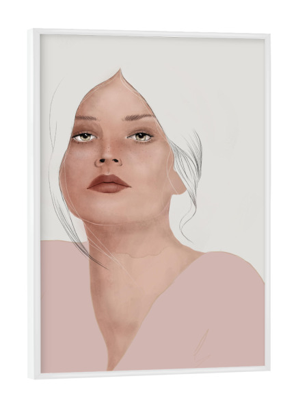 Poster mit weißem Rahmen "The Pink Lady" artboxONE - Fashion