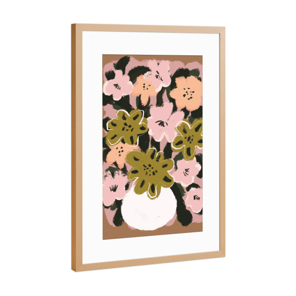Poster mit Rahmen Kupfer "Pastelle Blumen Impression(Sieben)" artboxONE - Floral,Abstrakt,Für Mama