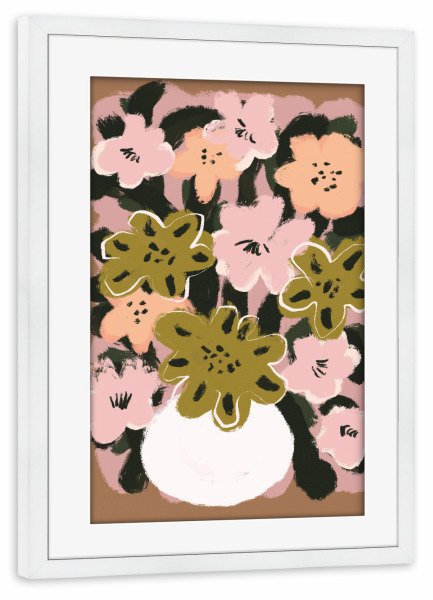 Poster mit Rahmen weiß "Pastelle Blumen Impression(Sieben)" artboxONE - Floral,Abstrakt,Für Mama
