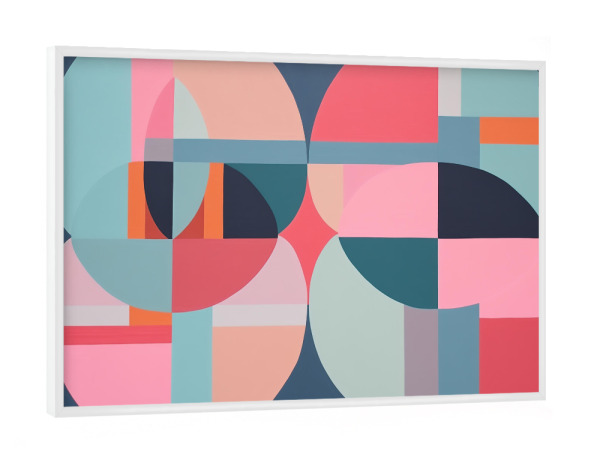 Poster mit weißem Rahmen "Bauhaus Kreise" artboxONE - Abstrakt,Architektur,Geometrie