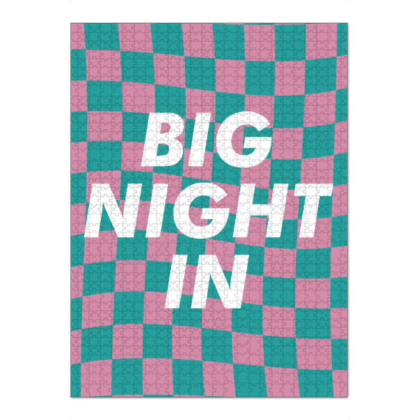 Puzzle Ravensburger "Große Nacht herein" artboxONE - Typografie - Schachbrett,Rosa,Türkis,Bleibend,Typo,Typografie - Bild schachbrett
