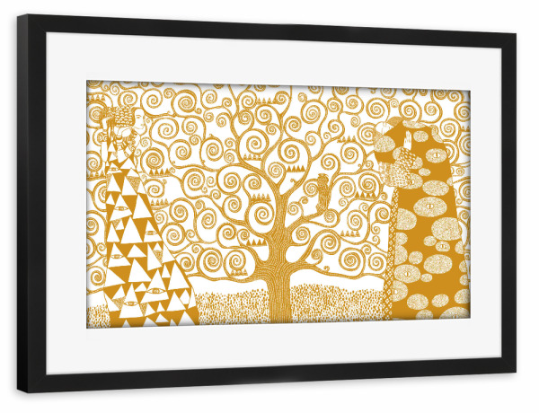 Poster mit Rahmen schwarz "Goldene Träumerei" artboxONE - Abstrakt,Menschen,Liebe