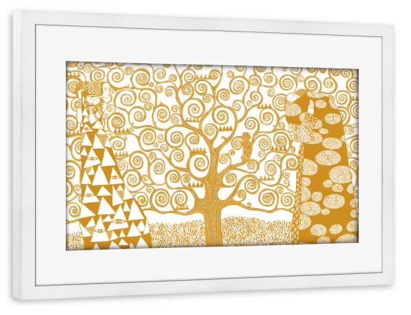 Poster mit Rahmen weiß "Goldene Träumerei" artboxONE - Abstrakt,Menschen,Liebe