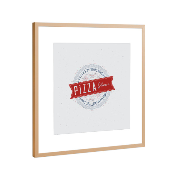 Poster mit Rahmen Kupfer "Abbildung: Pizzahaus in Farbe" artboxONE - Essen & Trinken