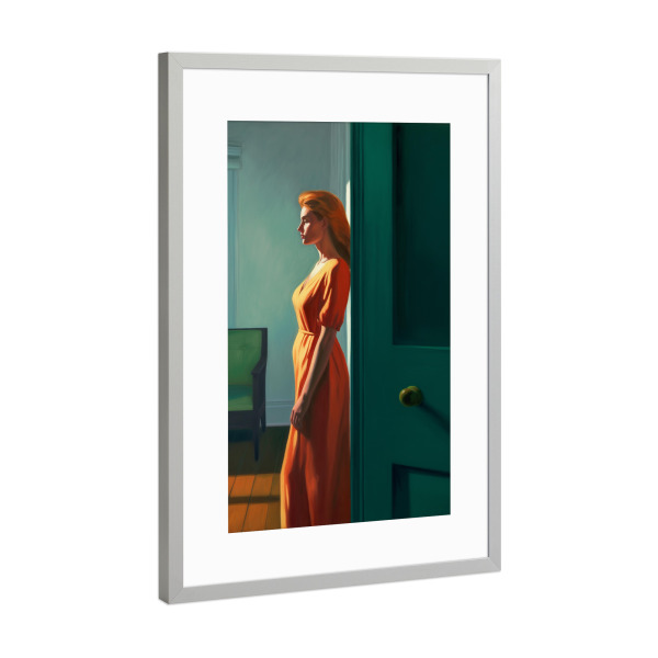 Poster mit Rahmen Silber "Stilles Frauen Portrait" artboxONE - Film,Menschen,Architektur