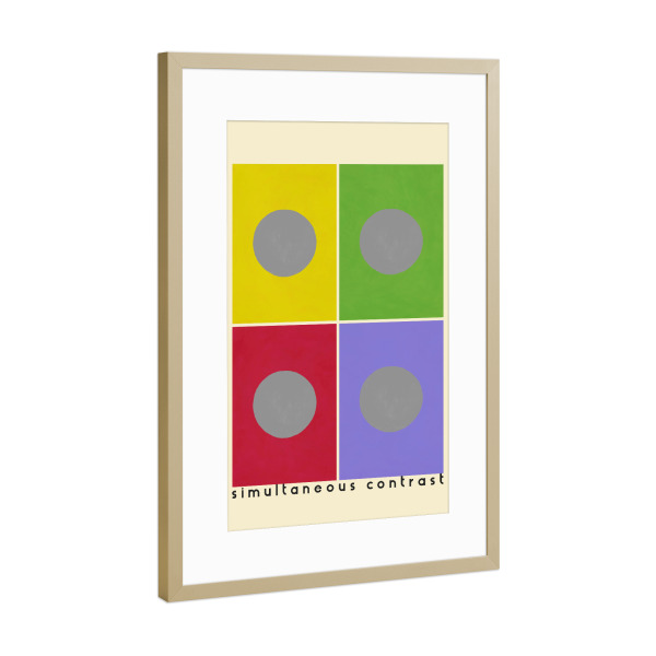 Poster mit Rahmen Gold "Simultankontrast" artboxONE - Abstrakt,Geometrie