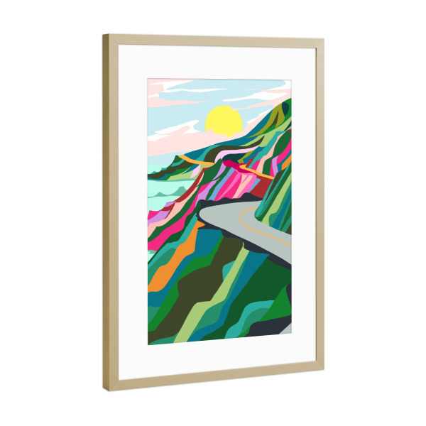 Poster mit Rahmen Gold "The Best is Yet To Come" artboxONE - Natur