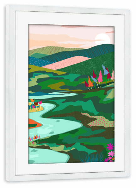 Poster mit Rahmen weiß "Endlose Liebe, böhmische Natur" artboxONE - Natur