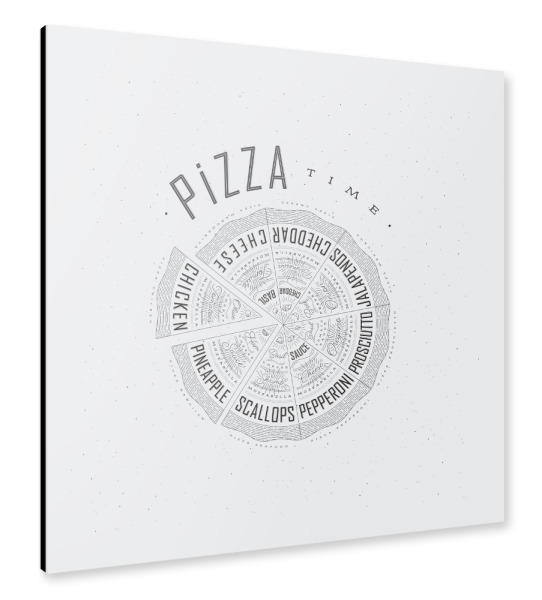 Alu-Dibond "Illustration Pizzazeit" 30x30 cm artboxONE