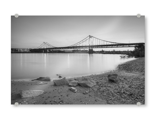 Acrylglasbild "Rheinbrücke Krefeld-Uerdingen sw" artboxONE - Reise,Schwarzweiß,Reise / Länder