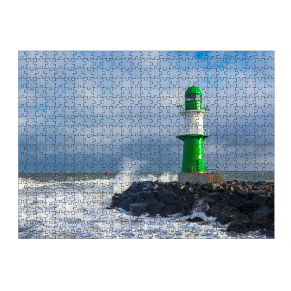 artboxONE Puzzle "Wolken, Mole, Wellen, Meer" artboxONE - Natur,Reise,Architektur,Reise / Strand und Meer