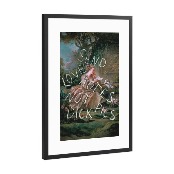 Poster mit Rahmen Schwarz (Metallic) "Liebesnotizen" artboxONE - Liebe,Lehrersprüche,Lustig