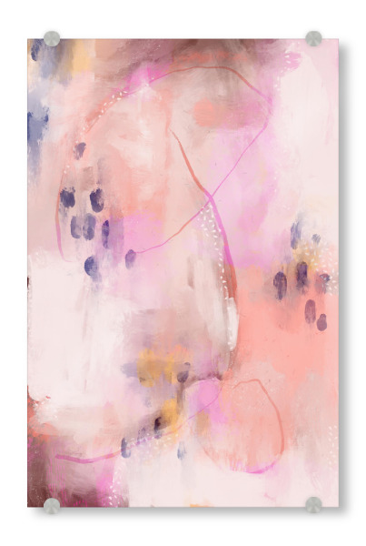 Acrylglasbild "Pastelles Erwachen" artboxONE - Abstrakt,Für Mama - Abstrakt,Dekorativ,Malerei,Illustration,Kunst,Pastell,Pastelles,Lila