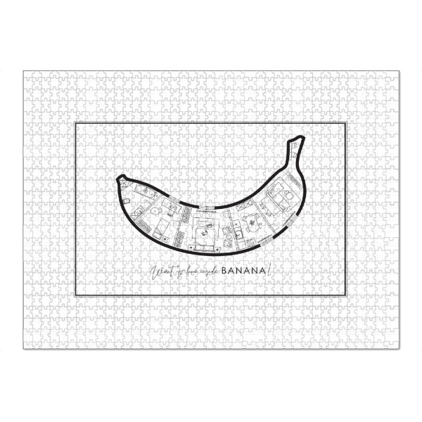 Puzzle Ravensburger "Bananenkonstruktionszeichnung" artboxONE - Schwarzweiß,Architektur,Essen & Trinken / Obst & Gemüse