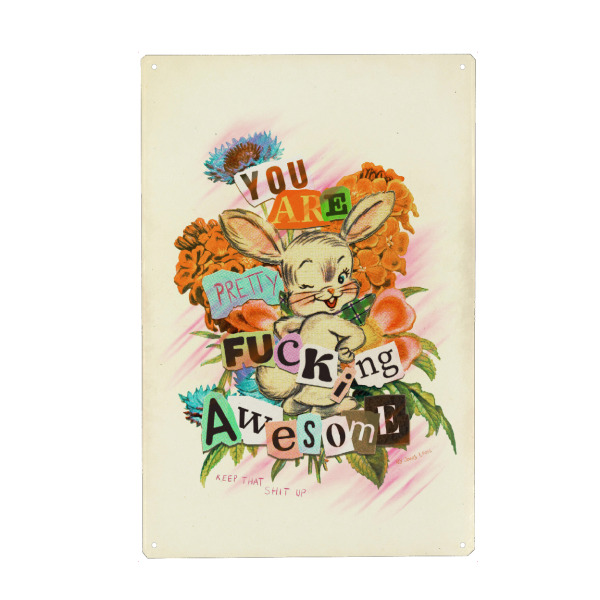 Holzbild "Du bist großartig, mach weiter so" artboxONE - Floral,Lehrersprüche,Lustig