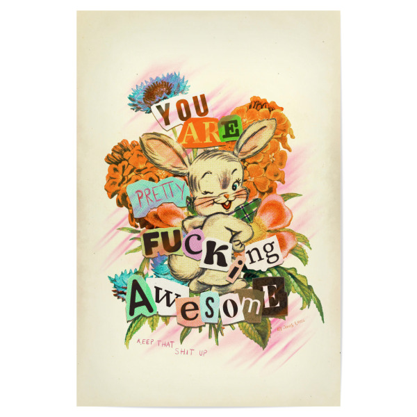 Poster 30x20 cm "Du bist großartig, mach weiter so" artboxONE - Floral,Lehrersprüche,Lustig