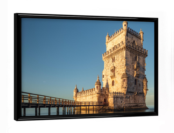 Poster mit schwarzem Rahmen "Denkmal Torre de Belem" artboxONE - Architektur,Reise / Strand und Meer,Reise / Länder