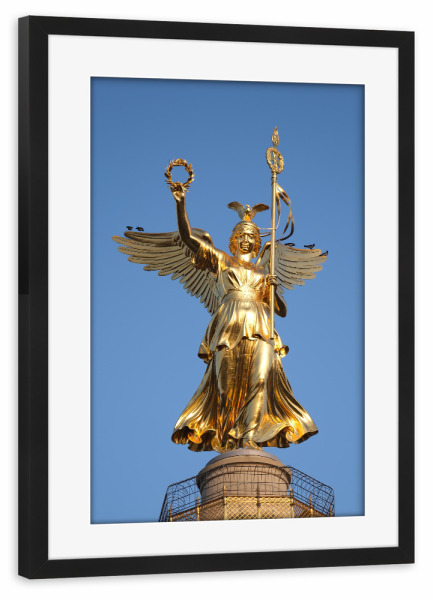 Poster mit Rahmen schwarz "Goldelse" artboxONE - Städte / Berlin,Reise,Architektur - Berlin,Siegessäule