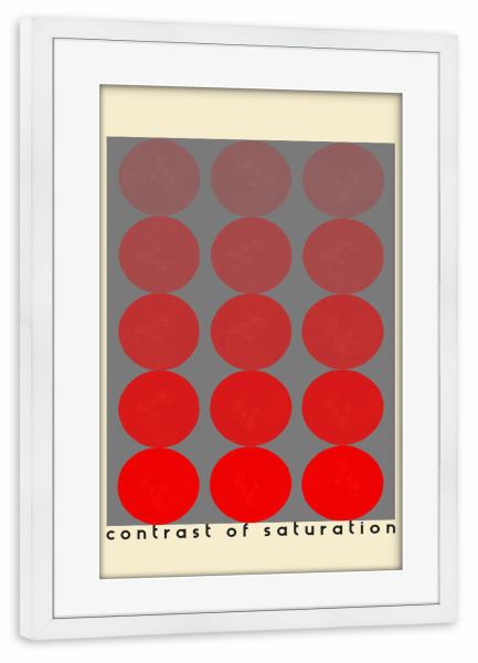 Poster mit Rahmen weiß "Kontrast der Sättigung" artboxONE - Abstrakt - Bauhaus,Farbe,Expressionismus,Expressionismus,Kontrast