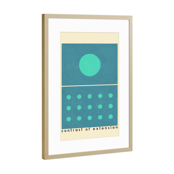 Poster mit Rahmen Gold "Kontrast der Erweiterung" artboxONE - Abstrakt,Geometrie