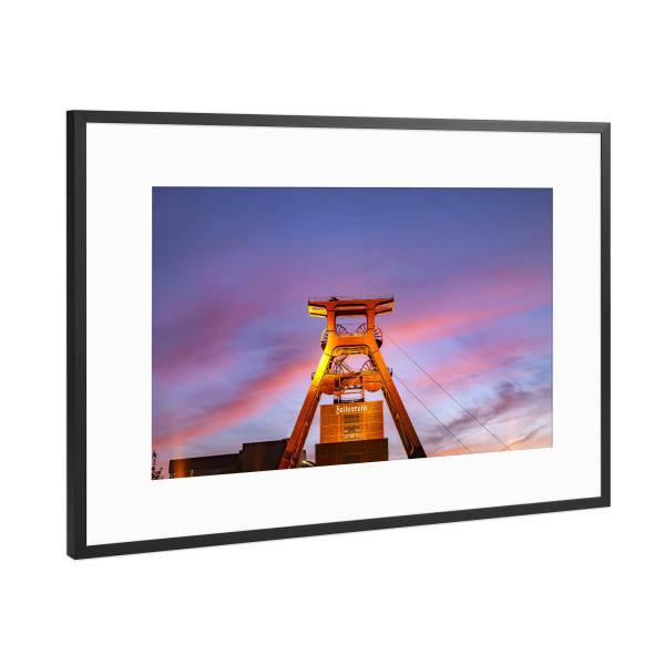 Poster mit Rahmen Schwarz (Metallic) "Zeche Zollverein" artboxONE - Städte