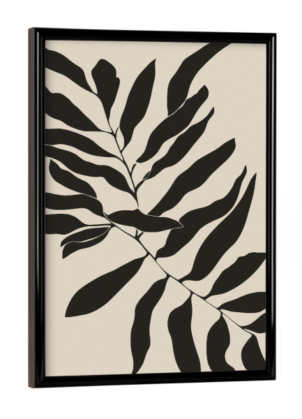 Poster mit schwarzem Rahmen "Leafs On Twig" artboxONE - Floral,Abstrakt,Für Mama