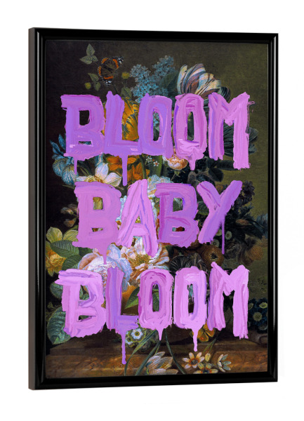 Poster mit schwarzem Rahmen "Bloom Baby Bloom" artboxONE - Floral,Lehrersprüche