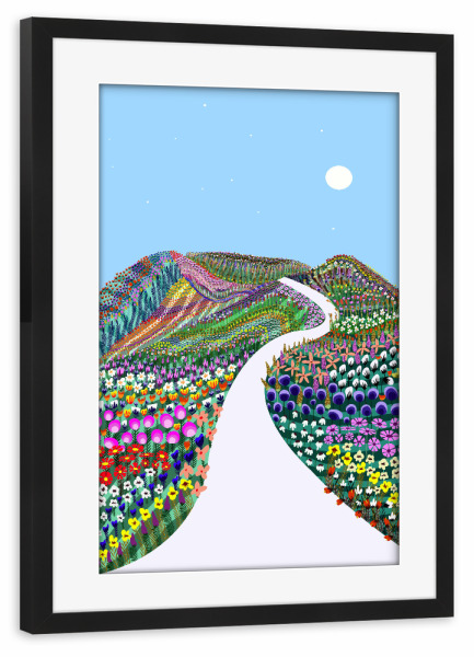 Poster mit Rahmen schwarz "Erste Blüte" artboxONE - Natur
