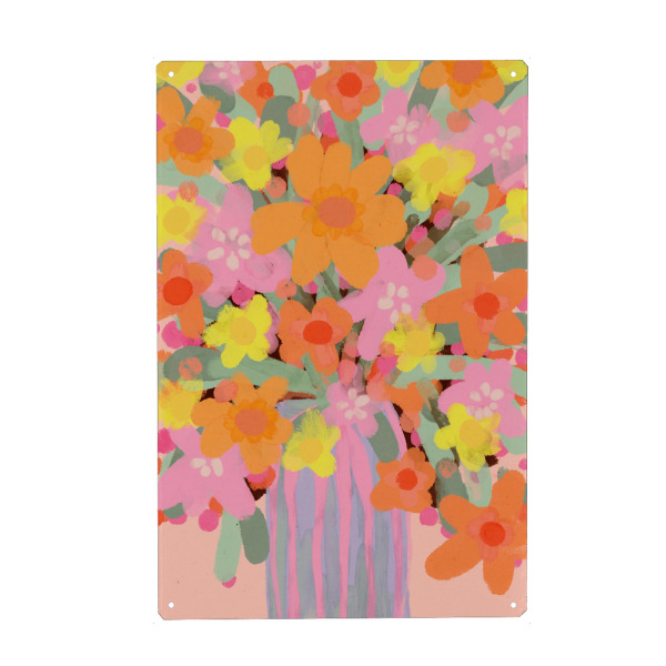 Holzbild "Neon Blumenstrauss" artboxONE - Floral,Abstrakt,Für Mama
