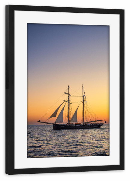 Poster mit Rahmen schwarz "Windjammer-Romantik" artboxONE - Natur,Reise,Reise / Strand und Meer