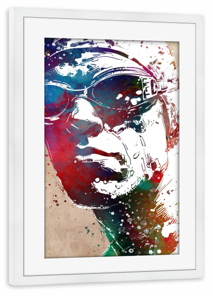 Poster mit Rahmen weiß "Schwimmsportkunst L" artboxONE - Sport,Sport / Motivation - Sport,Schwimmen,Schwimmbad,Schwimmen,Schwimmer,Porträt