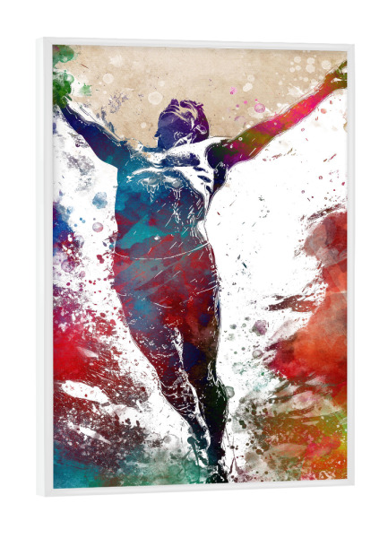 Poster mit weißem Rahmen "Schwimmsportkunst E" artboxONE - Sport,Sport / Sommerspiele - Schwimmen,Schwimmer,Schwimmbad,Sport,Grafik