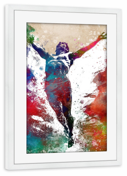 Poster mit Rahmen weiß "Schwimmsportkunst E" artboxONE - Sport,Sport / Sommerspiele - Schwimmen,Schwimmer,Schwimmbad,Sport,Grafik