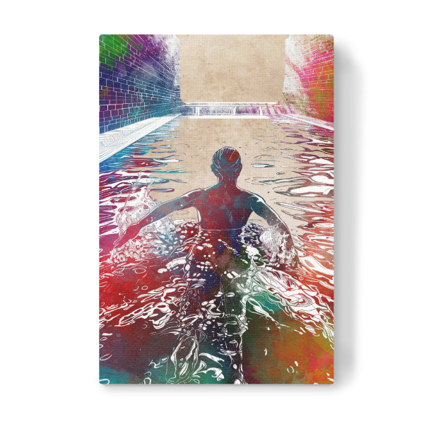 Leinwandbild "Schwimmsport Kunst H" artboxONE - Sport,Sport / Sommerspiele - Sport,Schwimmen,Schwimmer,Schwimmen,Schwimmbad,Grafik