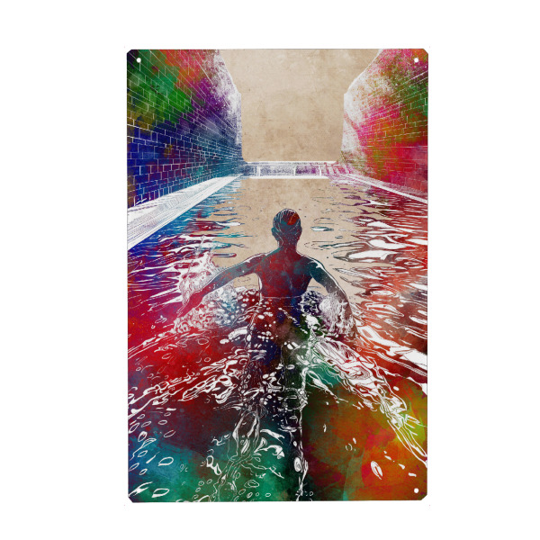 Holzbild "Schwimmsport Kunst H" artboxONE - Sport,Sport / Sommerspiele - Sport,Schwimmen,Schwimmer,Schwimmen,Schwimmbad,Grafik