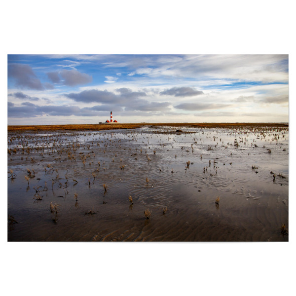 Poster "Wattenmeer und Leuchtturm" artboxONE - Reise / Strand und Meer