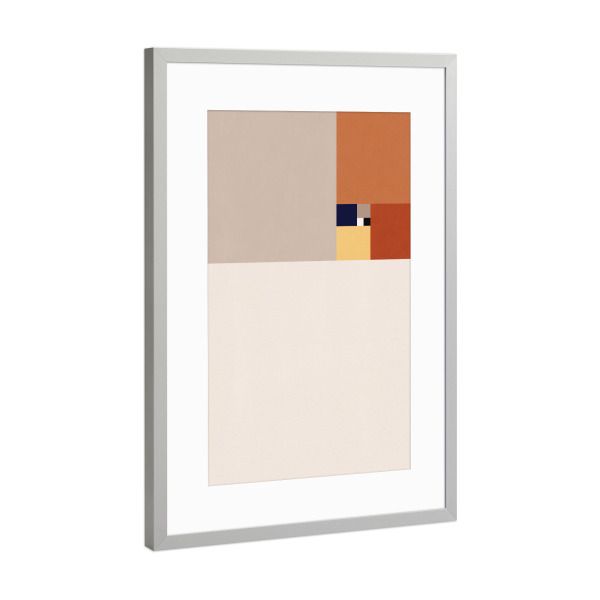Poster mit Rahmen Silber "Goldener Schnitt" artboxONE - Abstrakt,Geometrie
