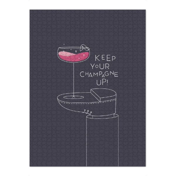 Puzzle Ravensburger "Großes Glas Champagner dunkel" artboxONE - Essen & Trinken,Essen & Trinken / Alkohol