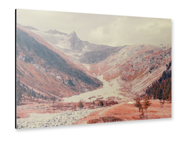 Alu-Dibond "Berglandschaft mit Wald" 30x20 cm artboxONE